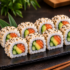 Lachs, Gurke, Avocado Roh (Raw) (8 Stk.)