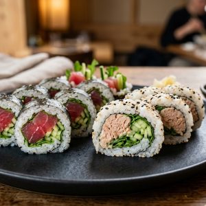 Tuna, Gurke, Rucola Roh (Raw)(8 Stk.)