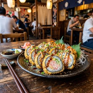 Surimi fried-sushi.