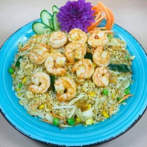 Panierte Garnele Biryani Reis