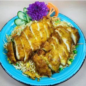 Panierte Huhn  Biryani Reis